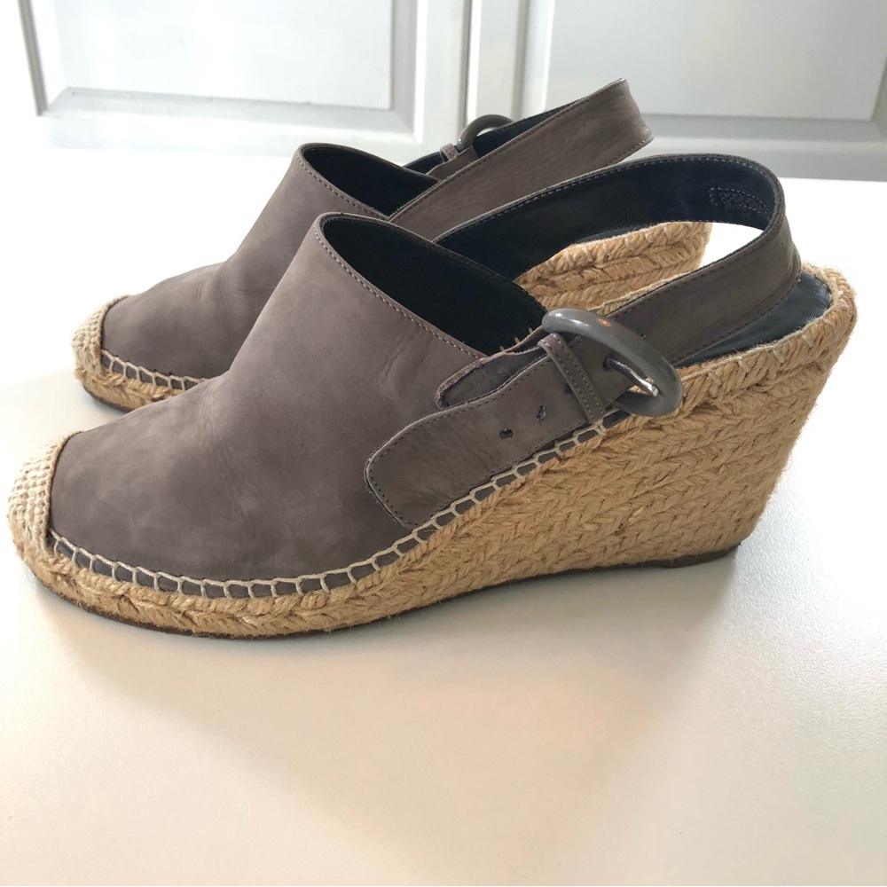Celine Phoebe Philo Era Espadrille Wedge Sandals EU 38 Gray Nubuck